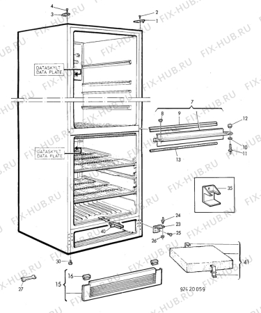 Взрыв-схема холодильника Electrolux TR1178A - Схема узла C10 Cabinet